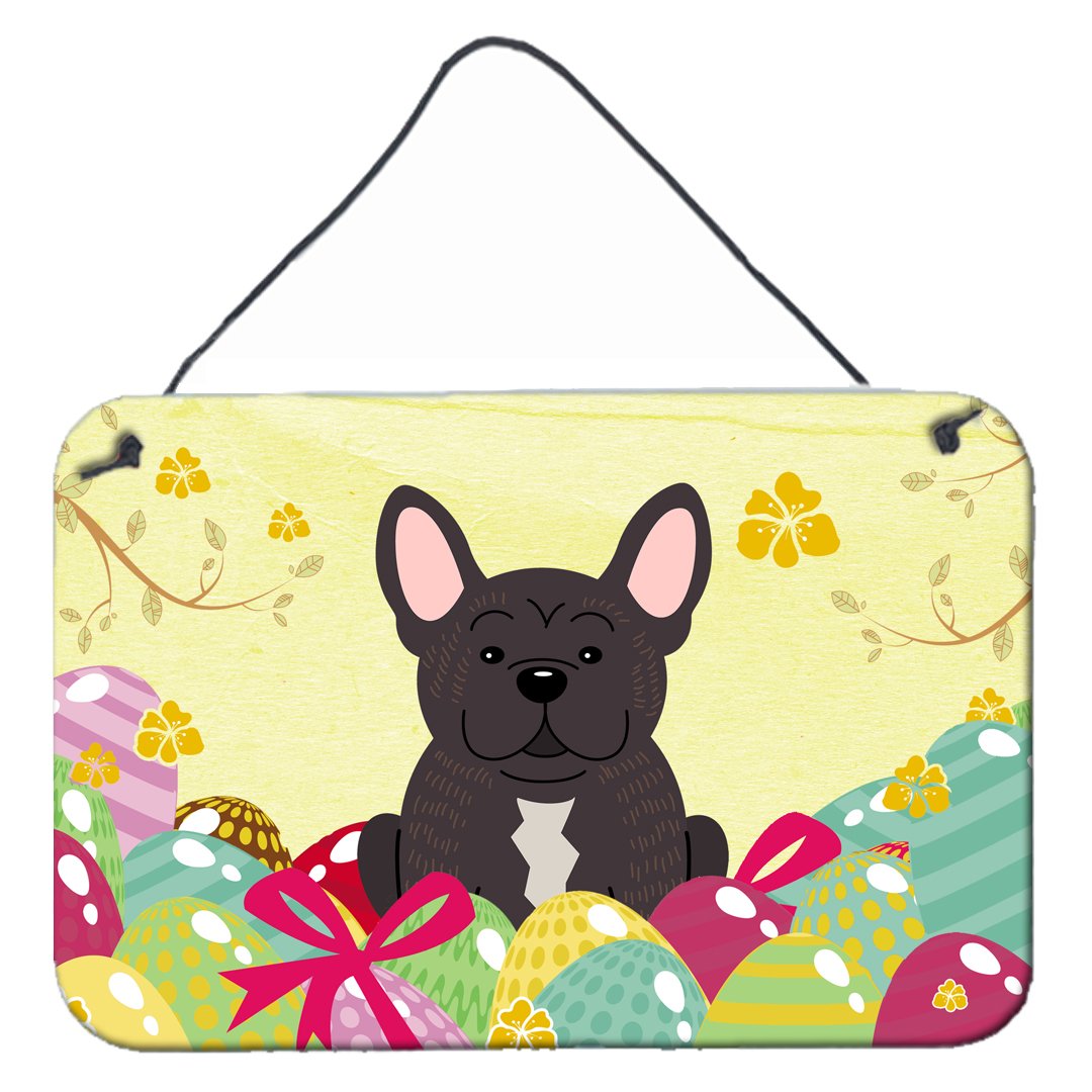 Easter Eggs French Bulldog Brindle Wall or Door Hanging Prints by Caroline&#39;s Treasures