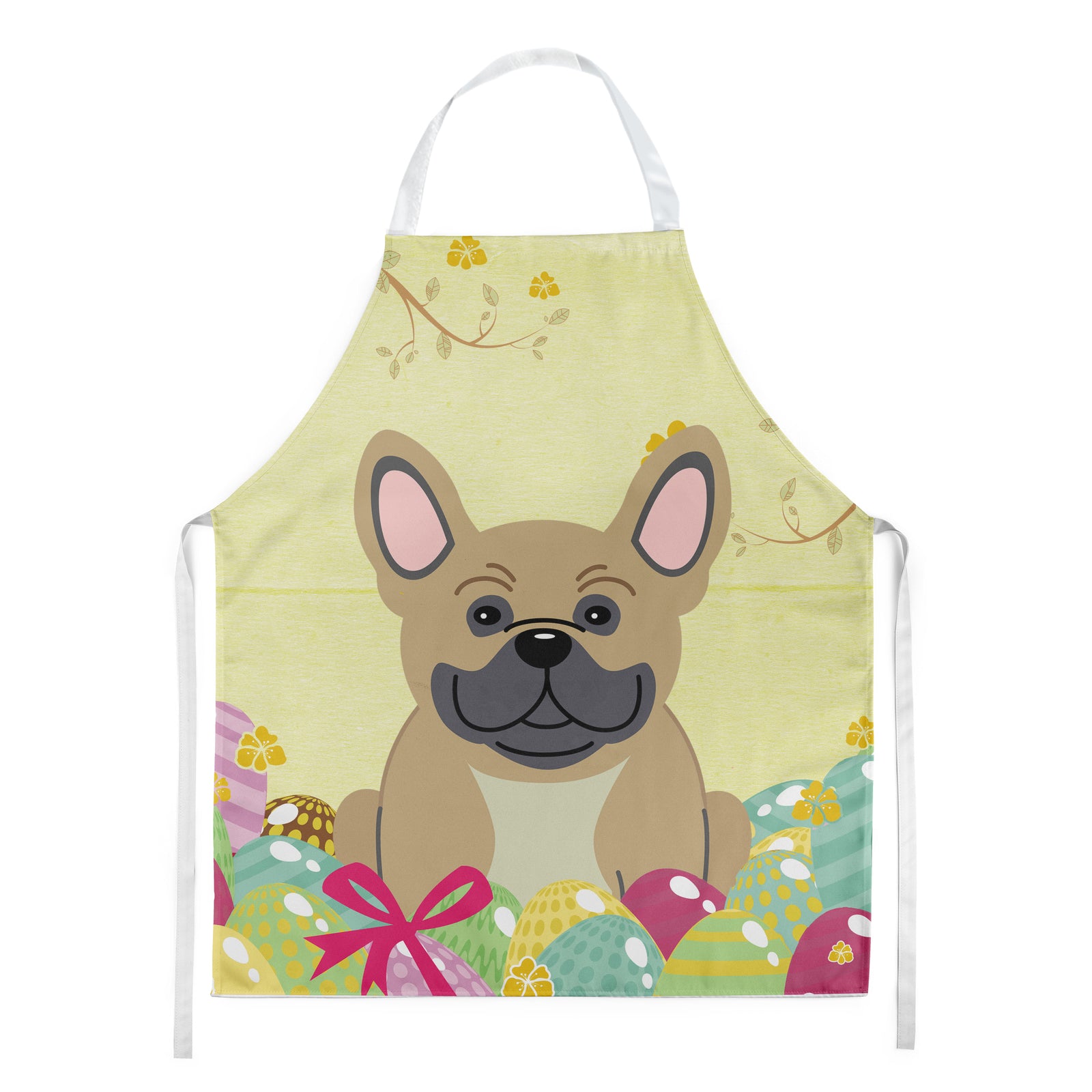 Easter Eggs French Bulldog Cream Apron BB6010APRON  the-store.com.