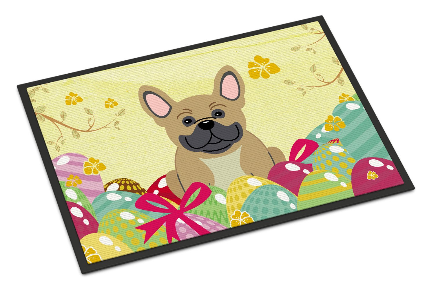 Easter Eggs French Bulldog Cream Indoor or Outdoor Mat 24x36 BB6010JMAT by Caroline's Treasures