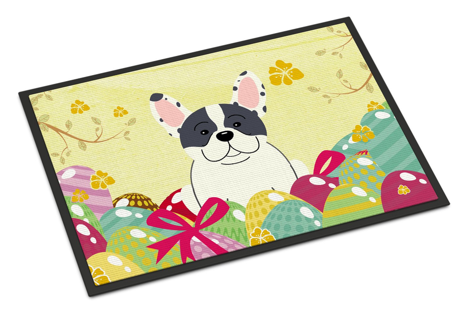 Easter Eggs French Bulldog Piebald Indoor or Outdoor Mat 24x36 BB6011JMAT by Caroline's Treasures