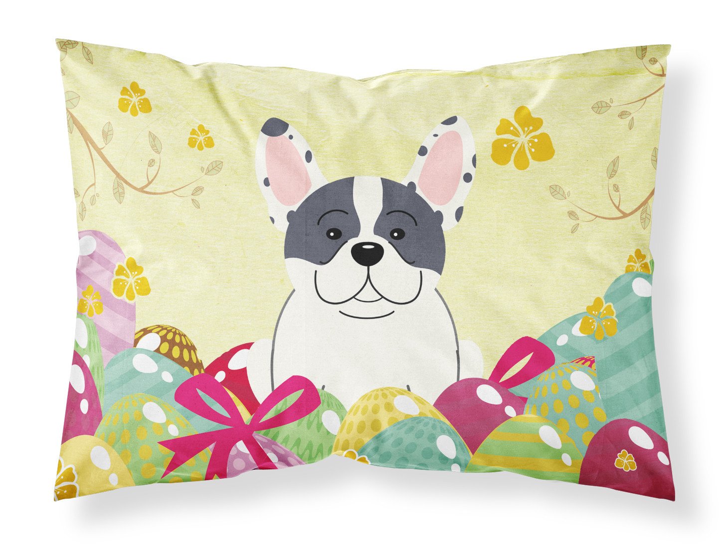 Easter Eggs French Bulldog Piebald Fabric Standard Pillowcase BB6011PILLOWCASE by Caroline's Treasures