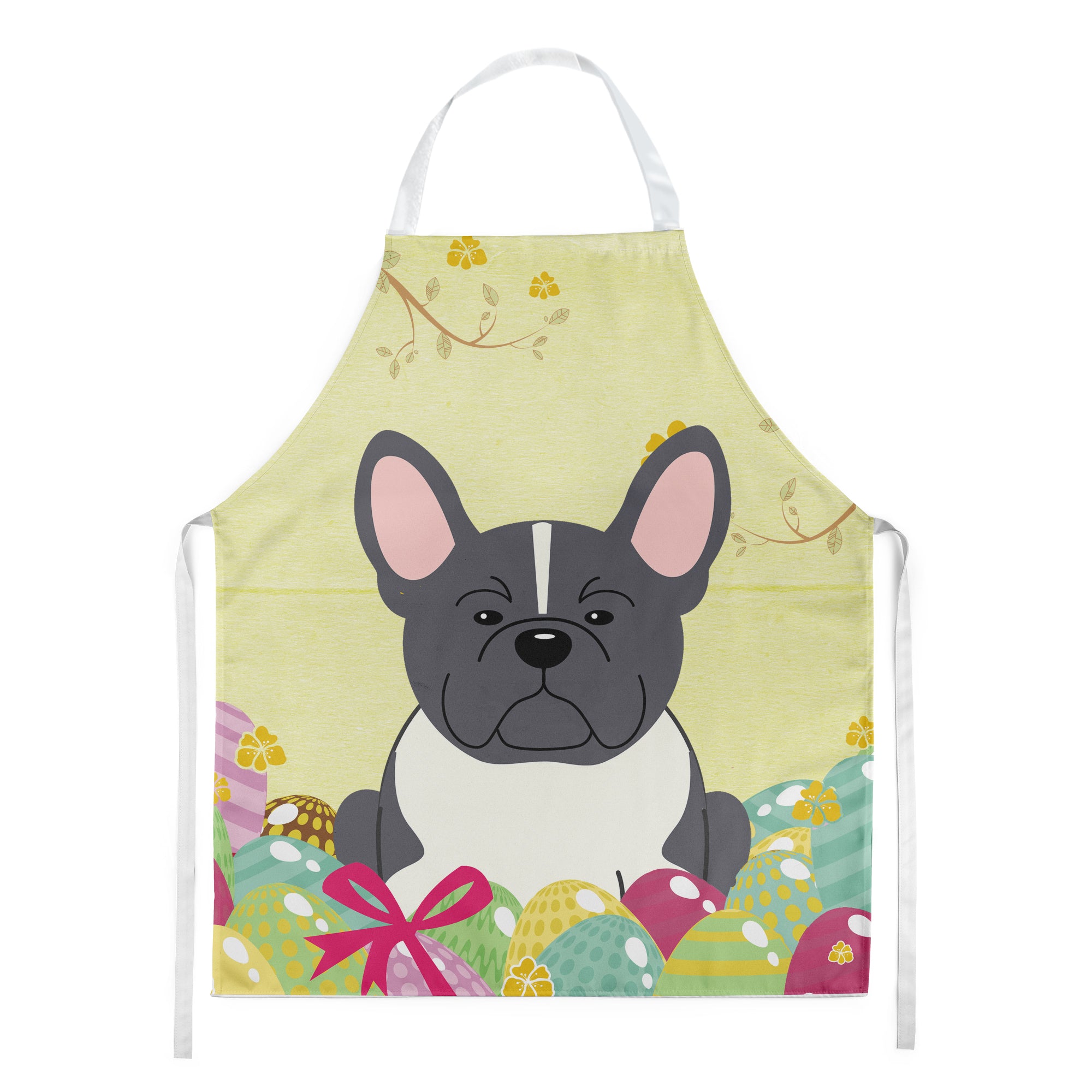 Easter Eggs French Bulldog Black White Apron BB6012APRON  the-store.com.