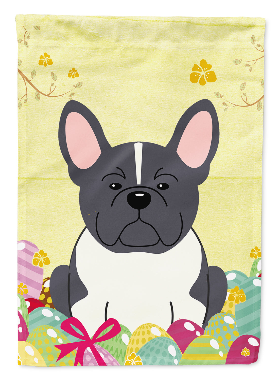 Easter Eggs French Bulldog Black White Flag Garden Size BB6012GF  the-store.com.