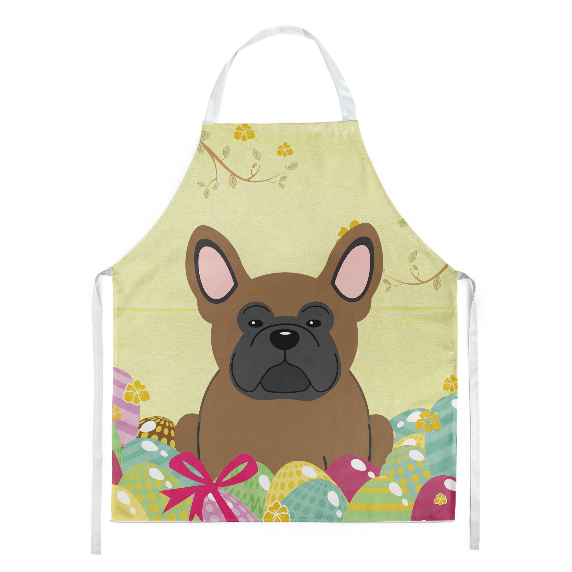 Easter Eggs French Bulldog Brown Apron BB6013APRON  the-store.com.