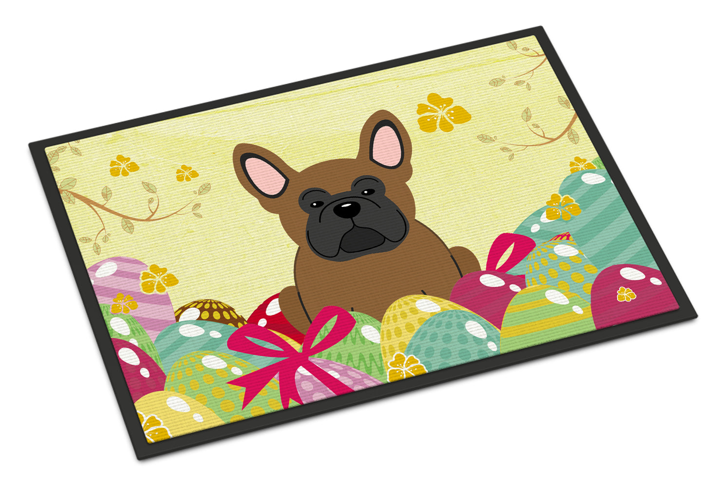 Easter Eggs French Bulldog Brown Indoor or Outdoor Mat 18x27 BB6013MAT - the-store.com