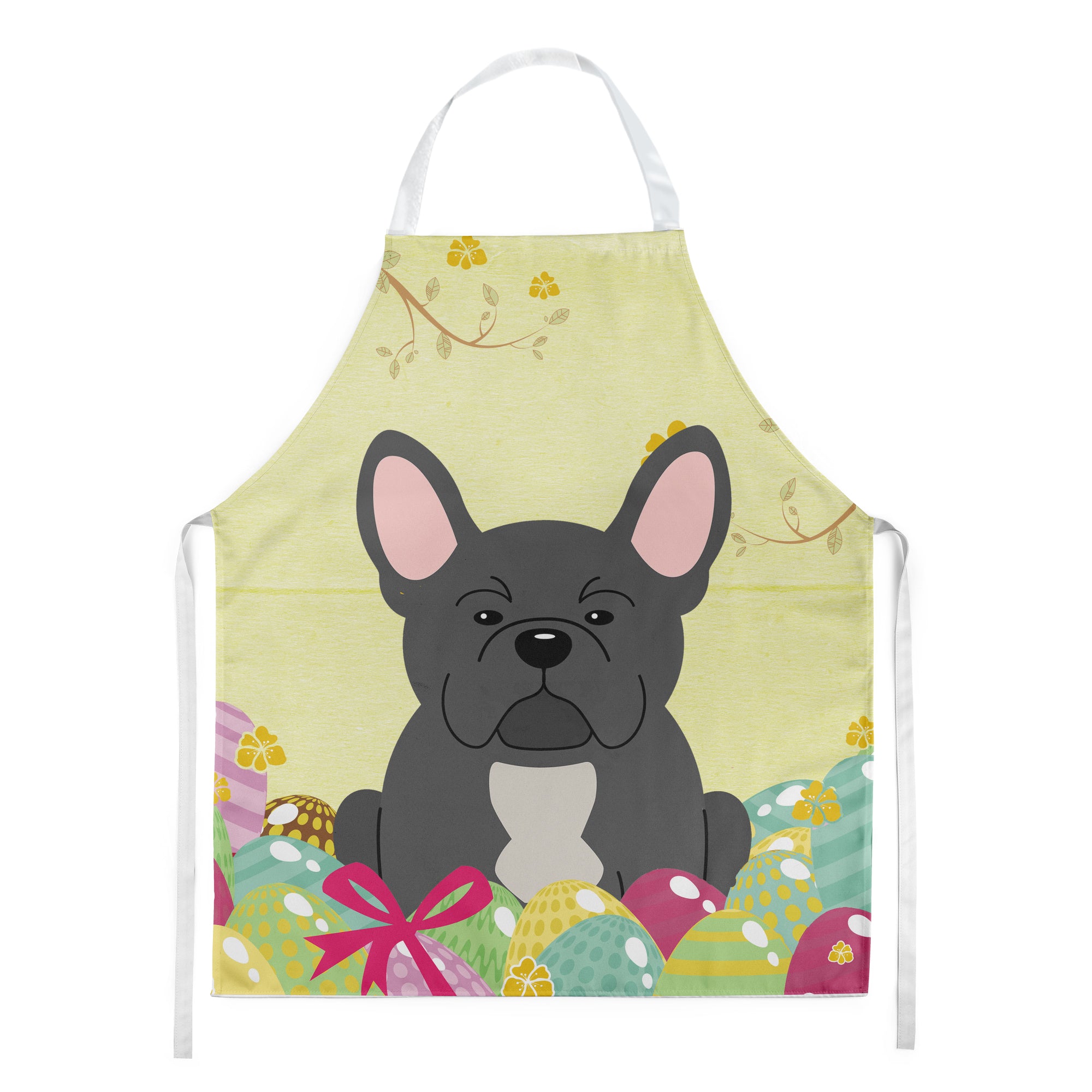 Easter Eggs French Bulldog Black Apron BB6014APRON  the-store.com.