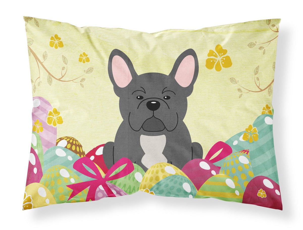 Easter Eggs French Bulldog Black Fabric Standard Pillowcase BB6014PILLOWCASE by Caroline&#39;s Treasures