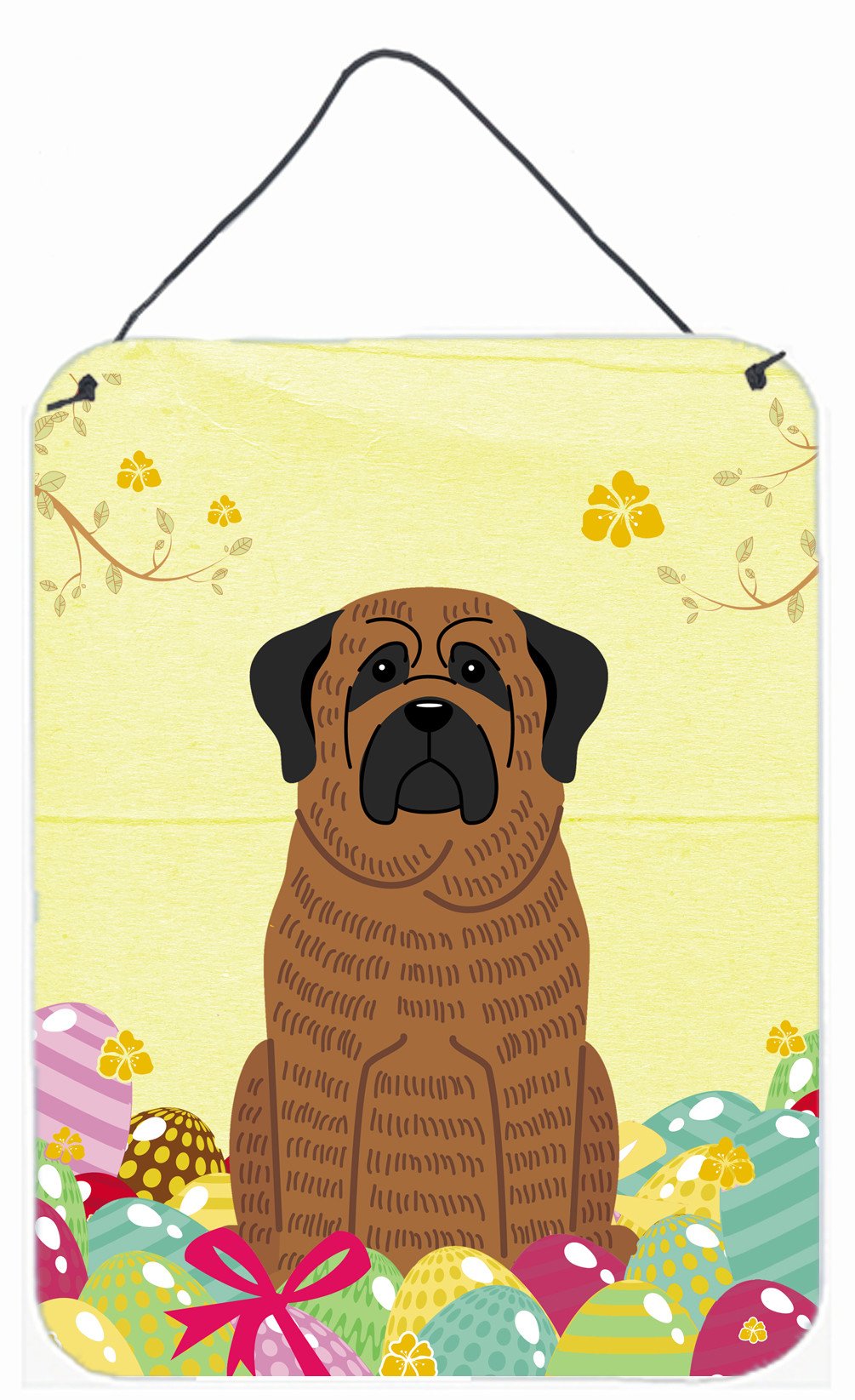 Easter Eggs Mastiff Brindle Wall or Door Hanging Prints BB6015DS1216 by Caroline's Treasures