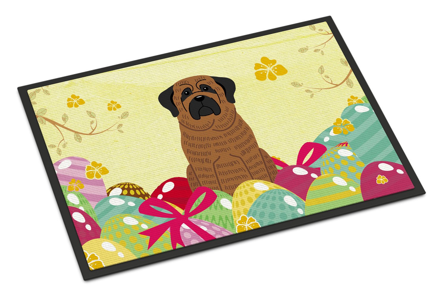 Easter Eggs Mastiff Brindle Indoor or Outdoor Mat 24x36 BB6015JMAT by Caroline's Treasures