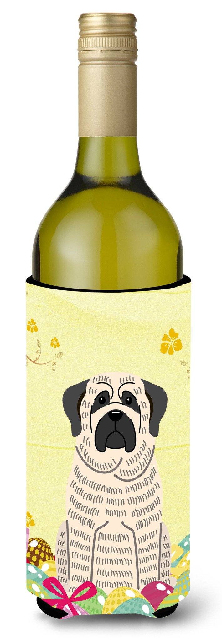 Easter Eggs Mastiff Brindle White Wine Bottle Beverge Insulator Hugger BB6016LITERK by Caroline's Treasures