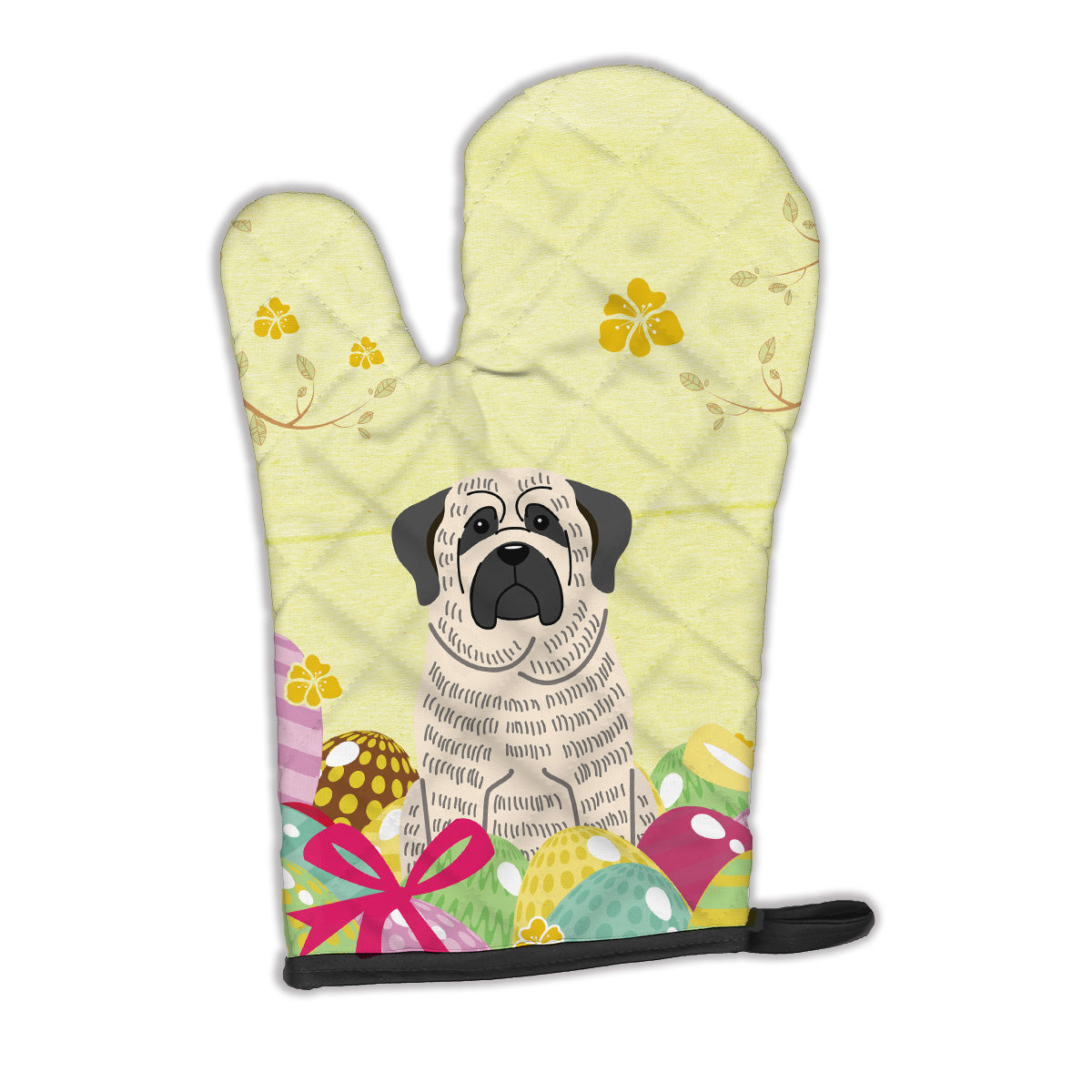 Easter Eggs Mastiff Brindle White Oven Mitt BB6016OVMT  the-store.com.