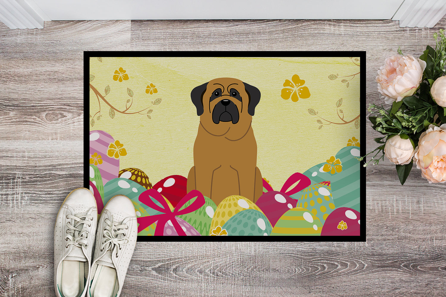 Easter Eggs Mastiff Indoor or Outdoor Mat 18x27 BB6018MAT - the-store.com