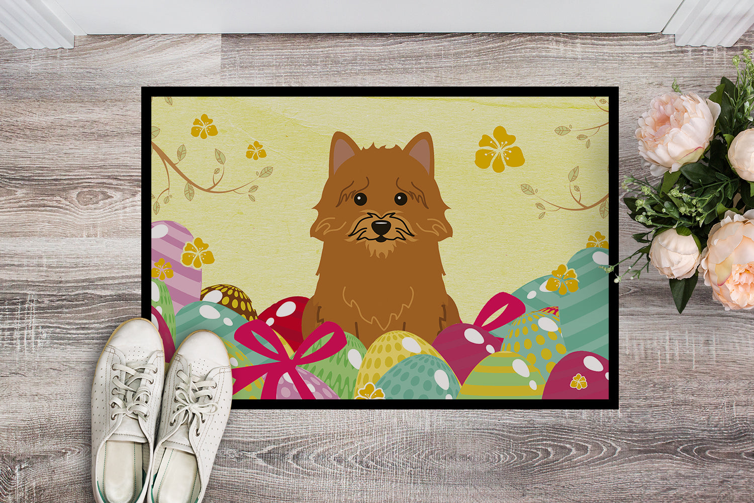 Easter Eggs Norwich Terrier Indoor or Outdoor Mat 18x27 BB6020MAT - the-store.com