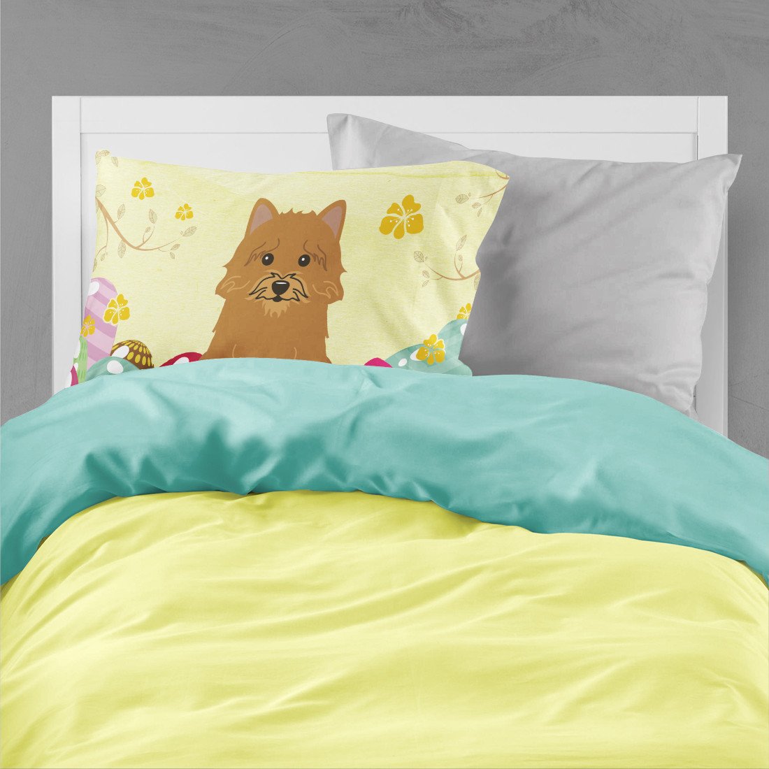 Easter Eggs Norwich Terrier Fabric Standard Pillowcase BB6020PILLOWCASE by Caroline's Treasures