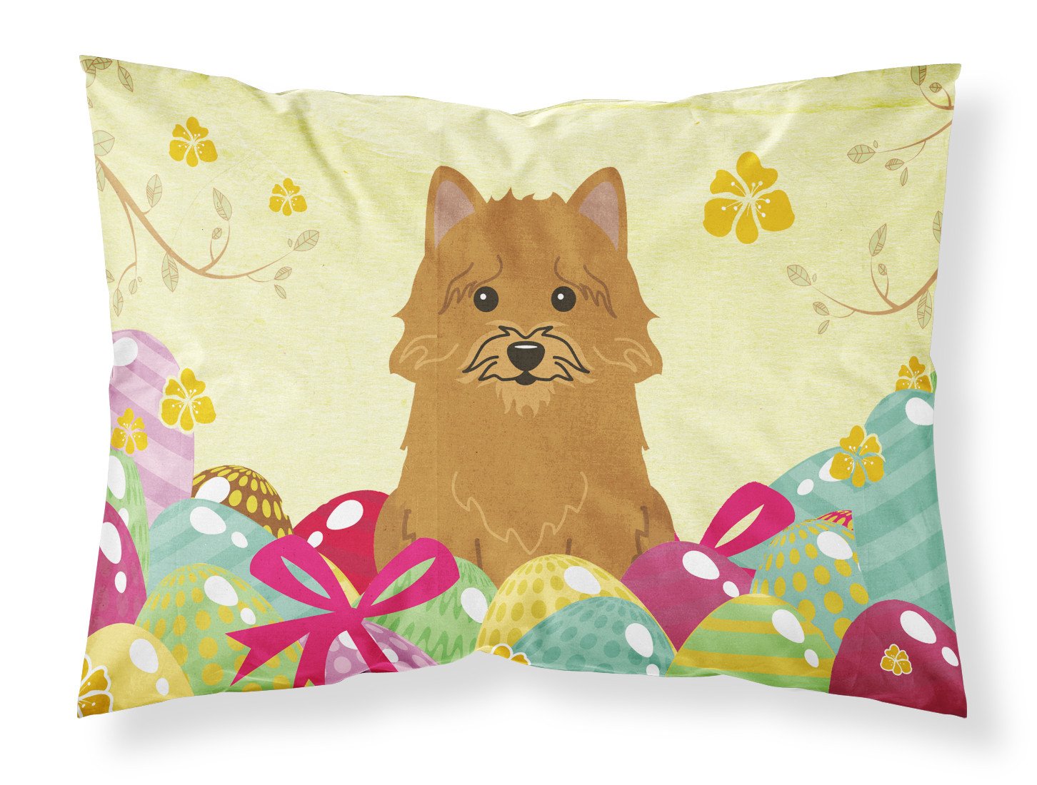 Easter Eggs Norwich Terrier Fabric Standard Pillowcase BB6020PILLOWCASE by Caroline's Treasures