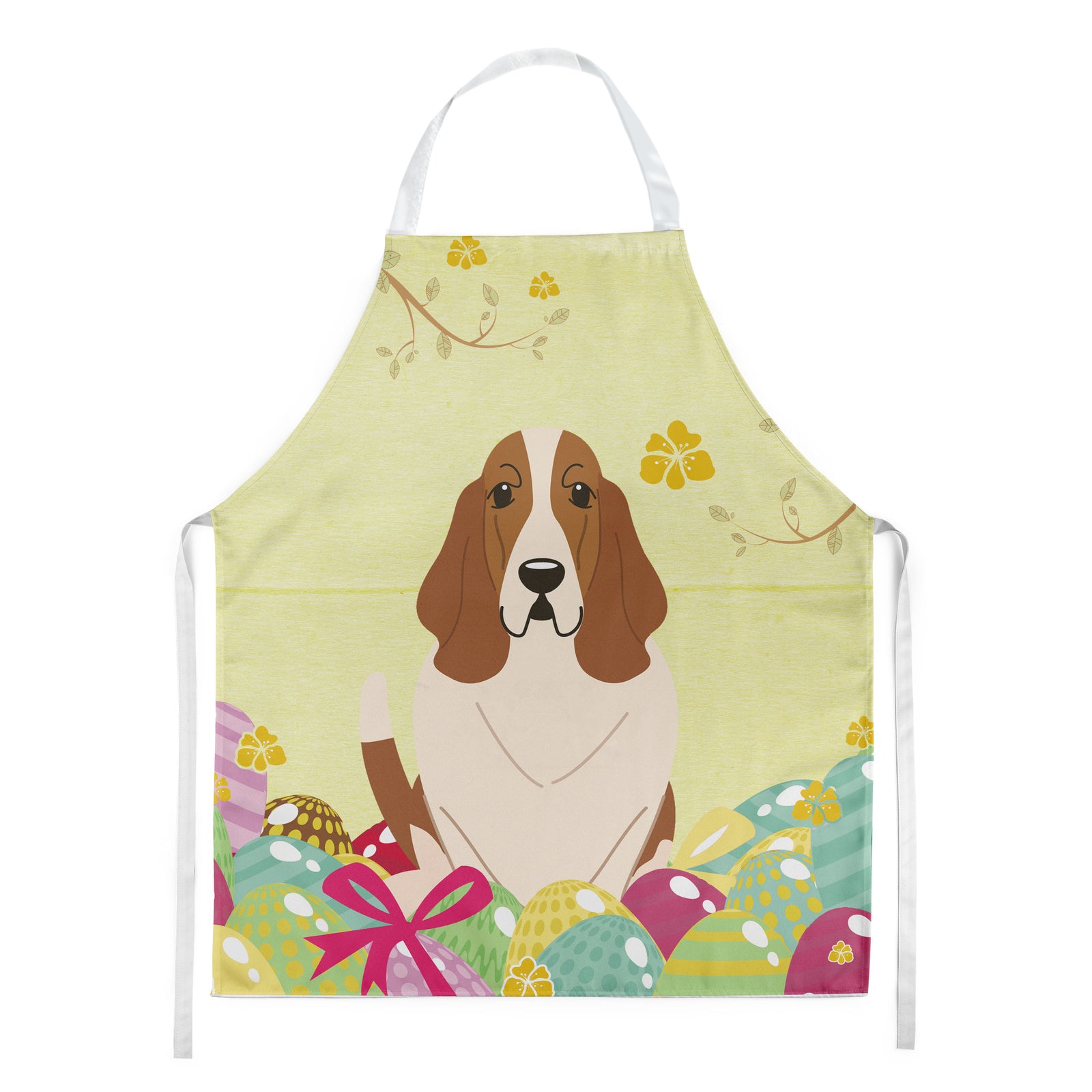 Easter Eggs Basset Hound Apron BB6021APRON  the-store.com.