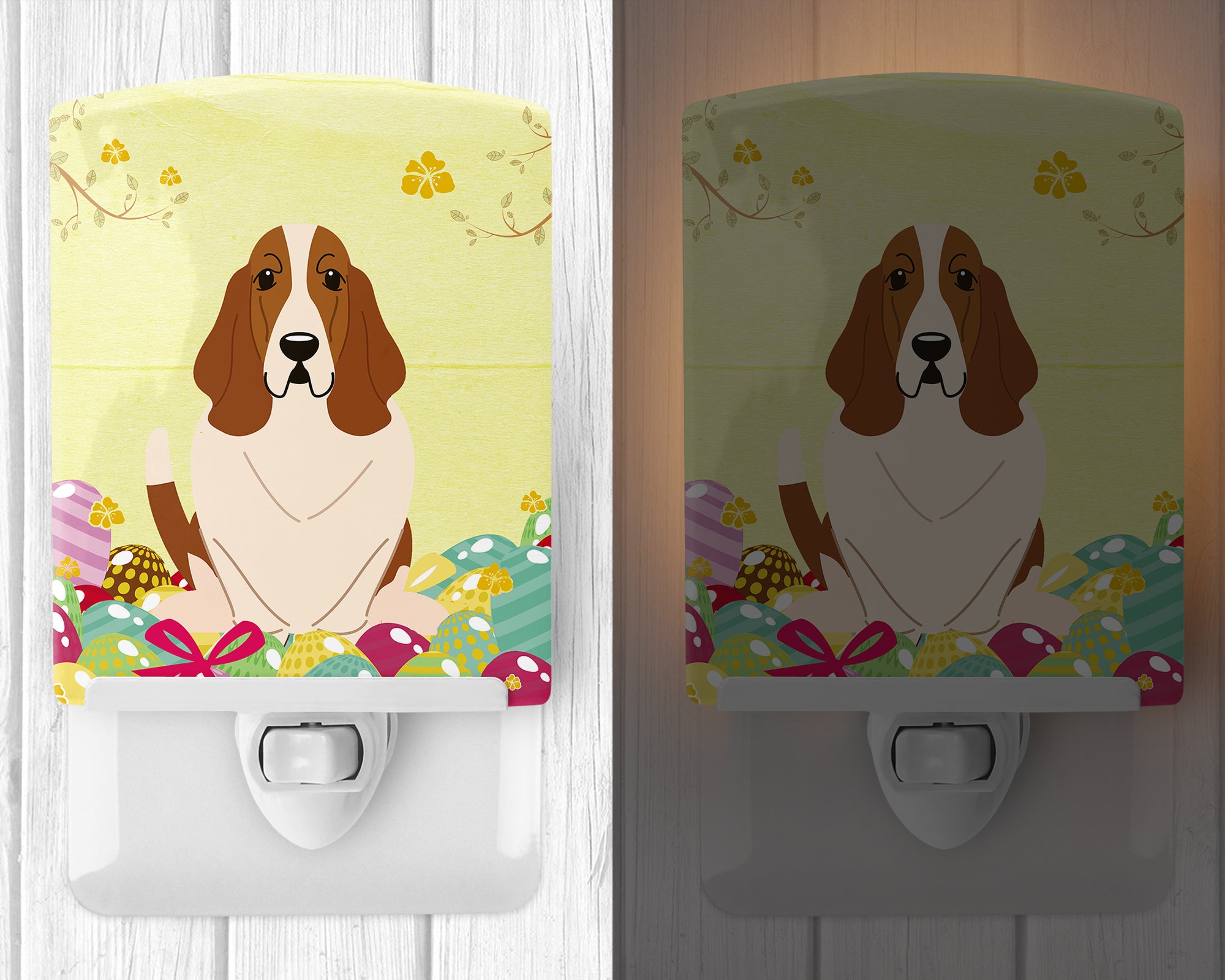 Easter Eggs Basset Hound Ceramic Night Light BB6021CNL - the-store.com