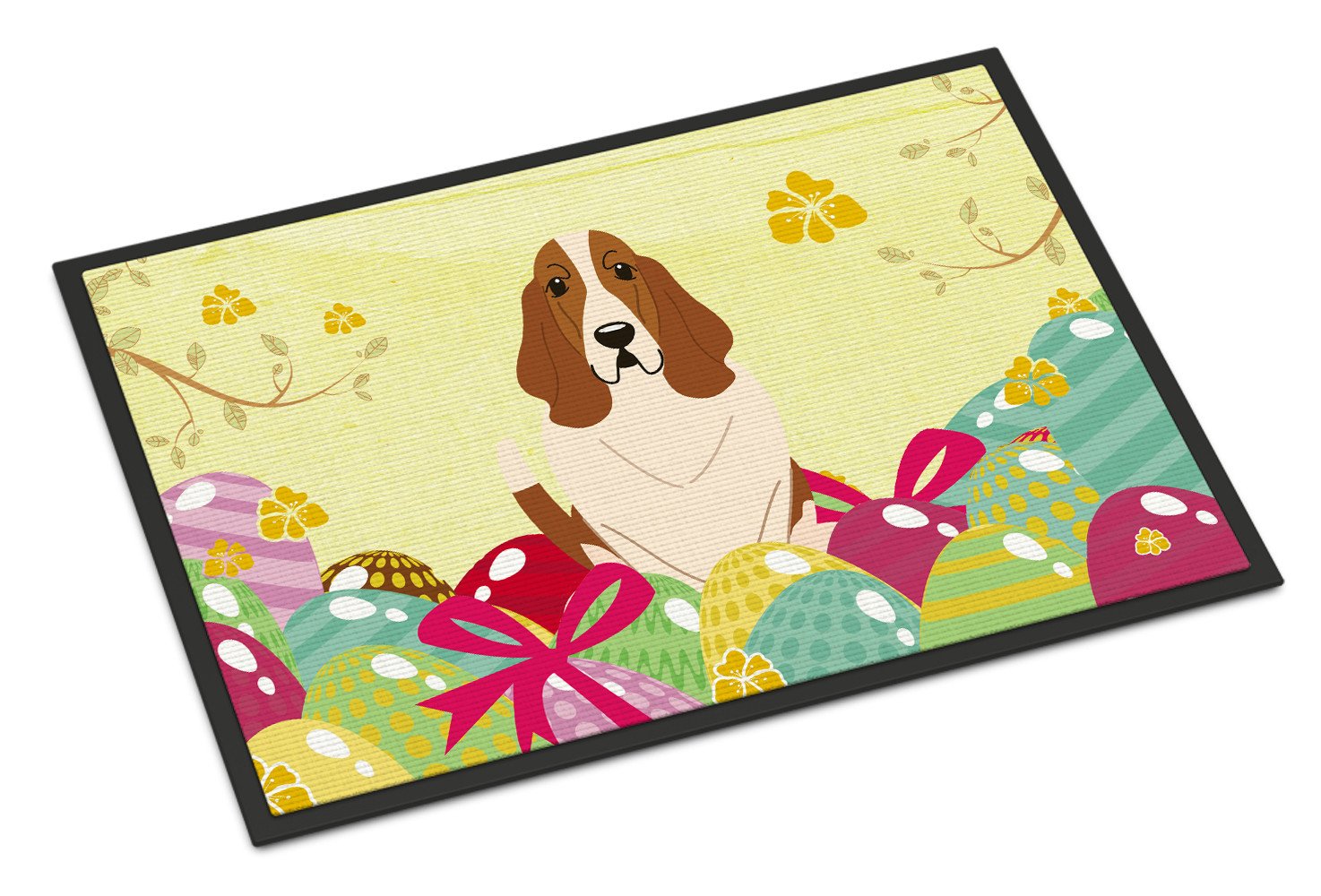 Easter Eggs Basset Hound Indoor or Outdoor Mat 24x36 BB6021JMAT by Caroline's Treasures