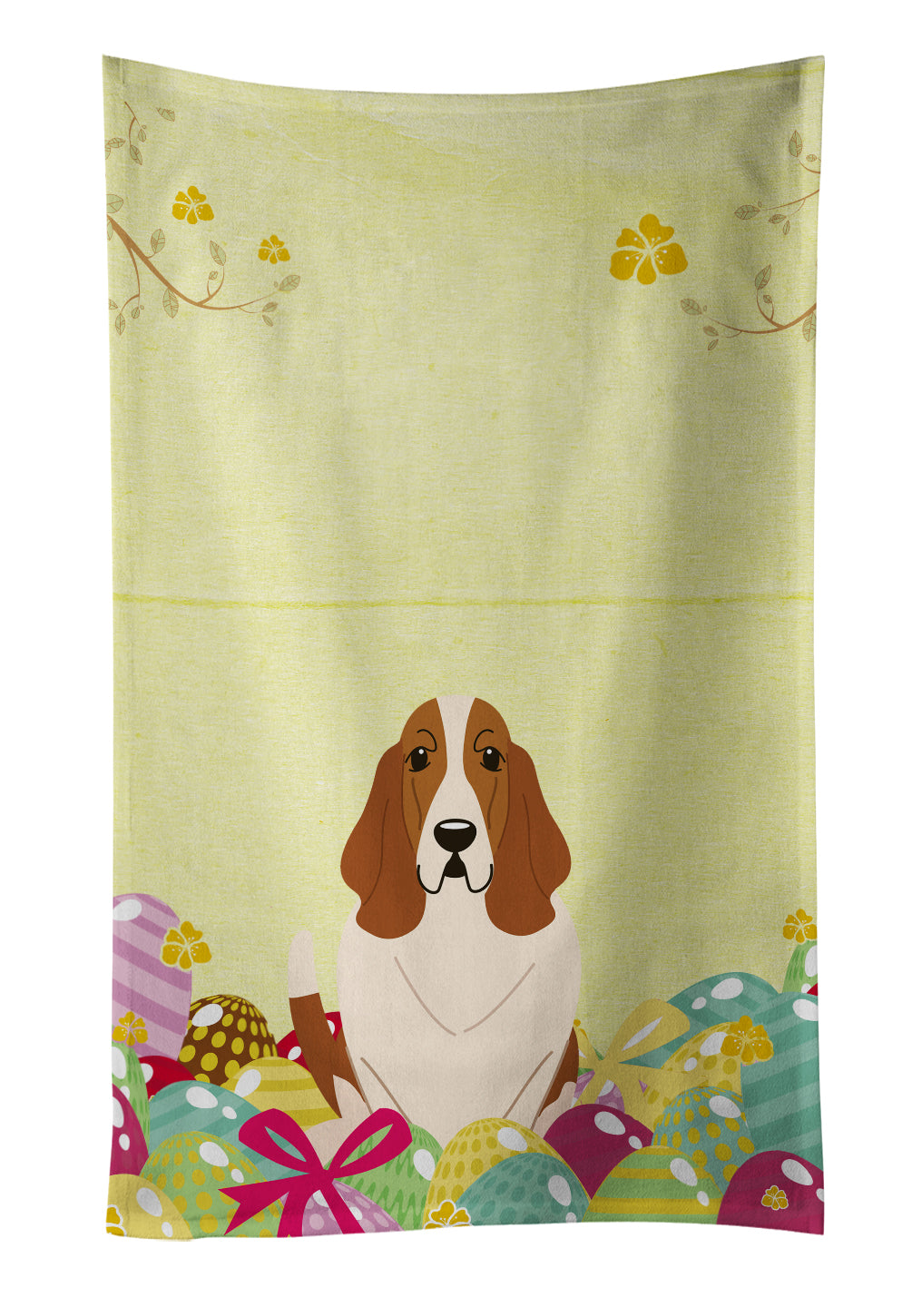 Easter Eggs Basset Hound Kitchen Towel BB6021KTWL - the-store.com