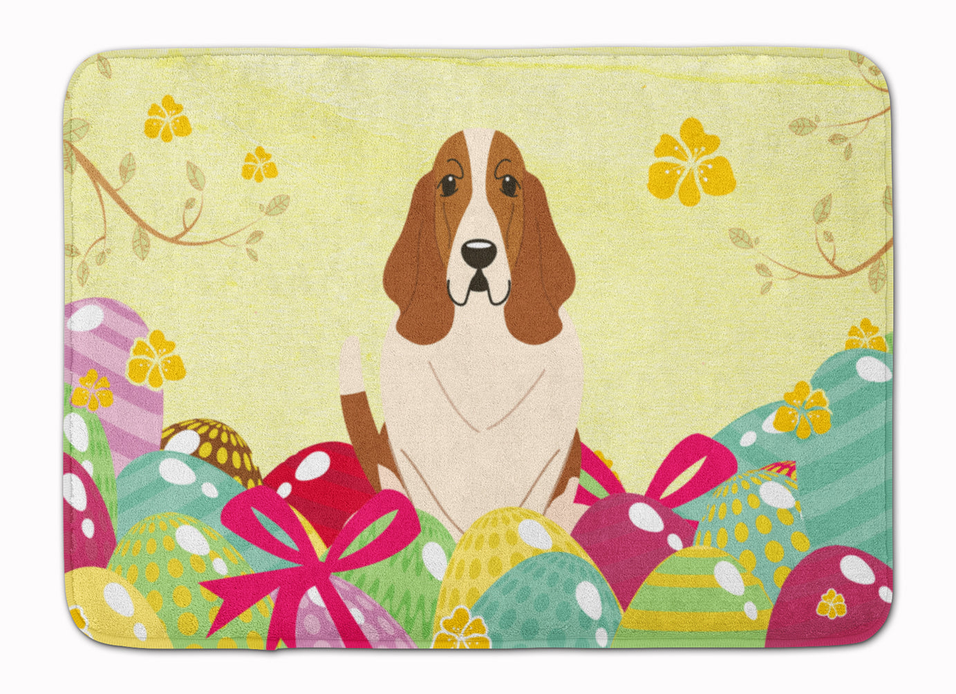 Easter Eggs Basset Hound Machine Washable Memory Foam Mat BB6021RUG - the-store.com