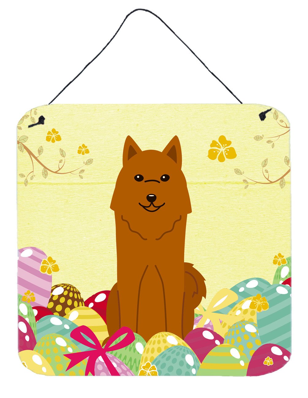 Easter Eggs Karelian Bear Dog Wall or Door Hanging Prints BB6022DS66 by Caroline's Treasures