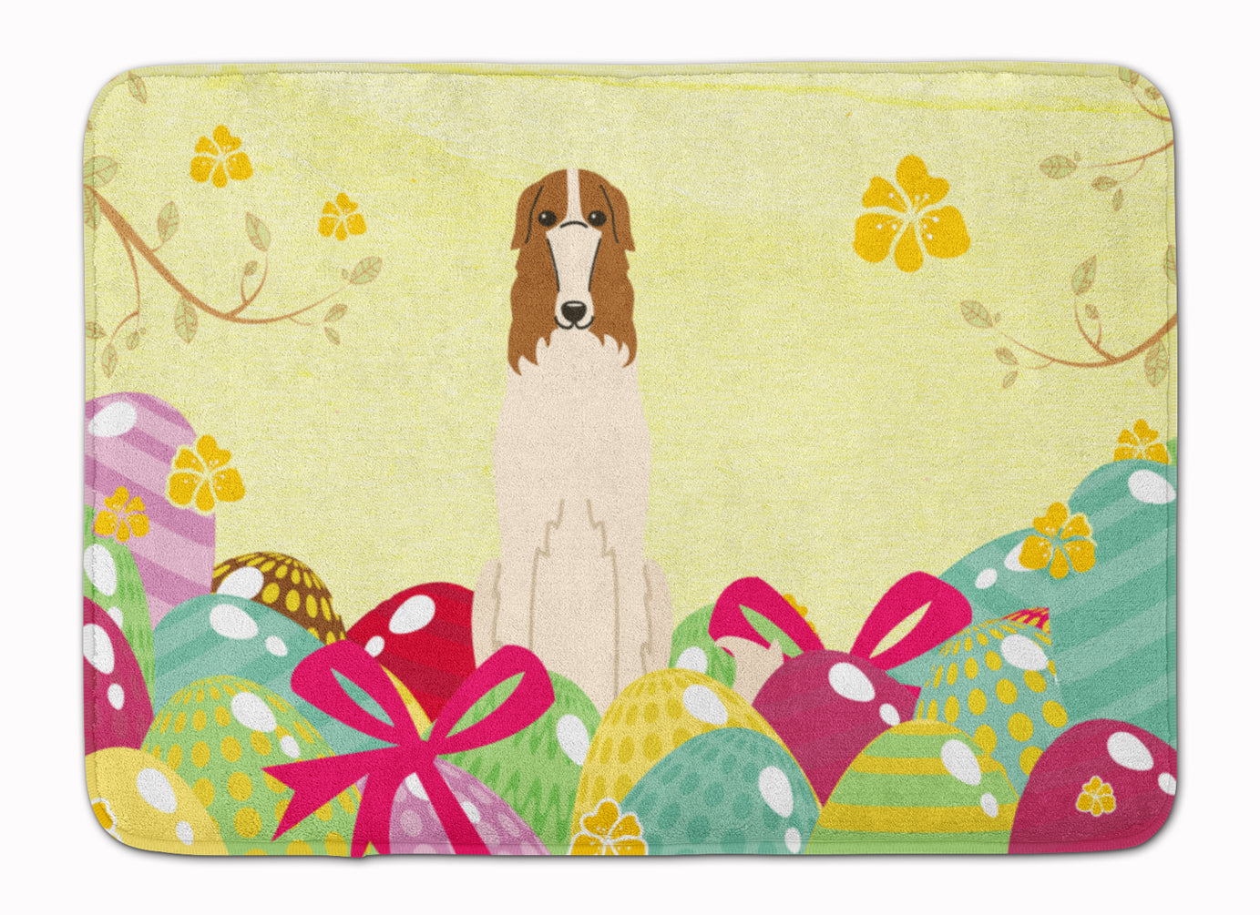 Easter Eggs Borzoi Machine Washable Memory Foam Mat BB6023RUG - the-store.com