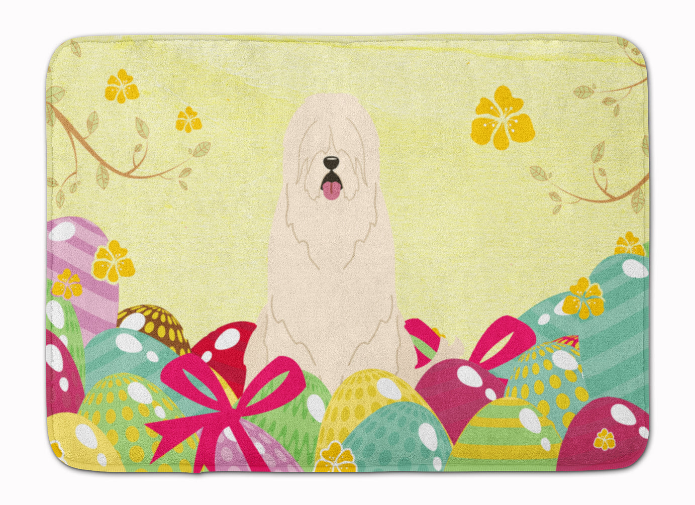 Easter Eggs South Russian Sheepdog Machine Washable Memory Foam Mat BB6024RUG - the-store.com