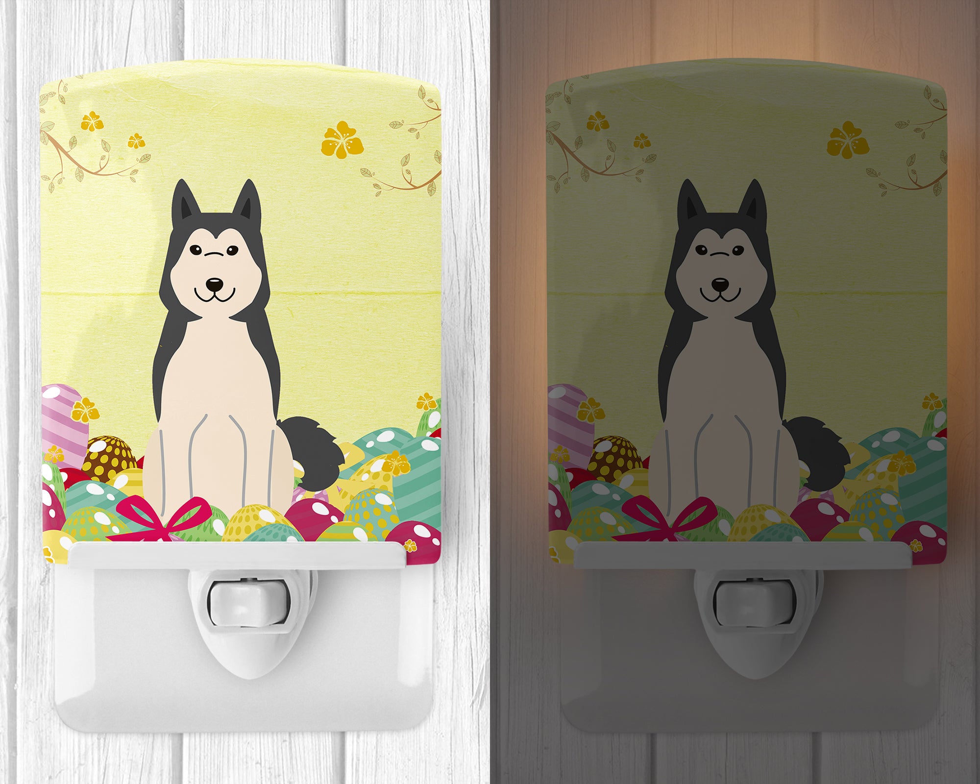 Easter Eggs West Siberian Laika Spitz Ceramic Night Light BB6025CNL - the-store.com