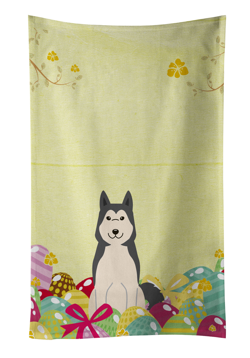 Easter Eggs West Siberian Laika Spitz Kitchen Towel BB6025KTWL - the-store.com