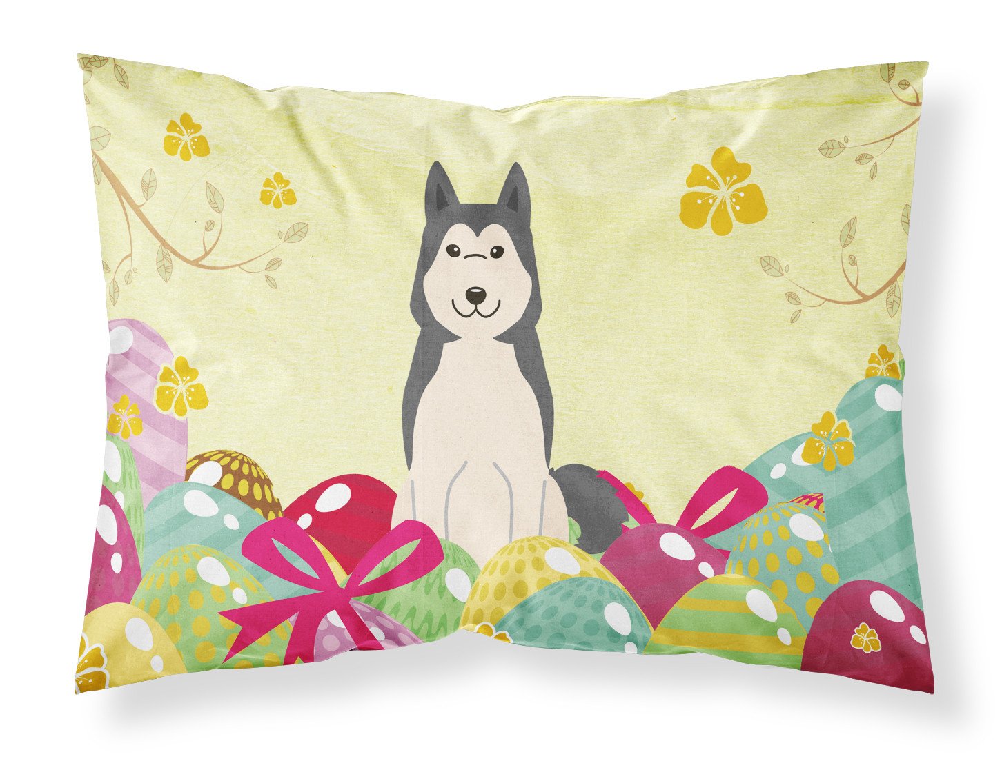 Easter Eggs West Siberian Laika Spitz Fabric Standard Pillowcase BB6025PILLOWCASE by Caroline's Treasures