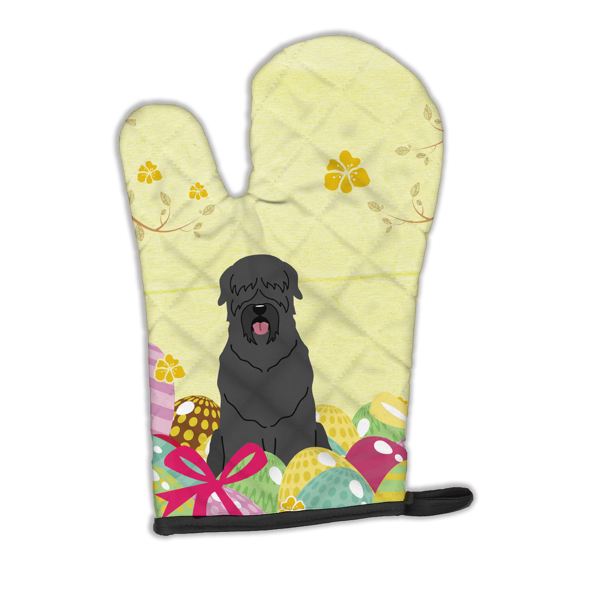 Easter Eggs Black Russian Terrier Oven Mitt BB6026OVMT  the-store.com.