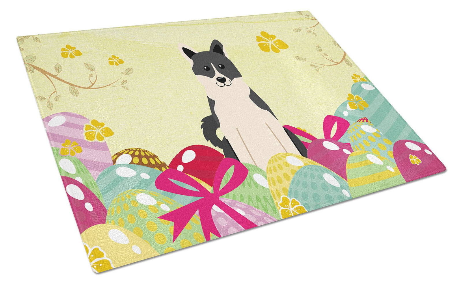 Easter Eggs Russo-European Laika Spitz Glass Cutting Board Large BB6029LCB by Caroline's Treasures