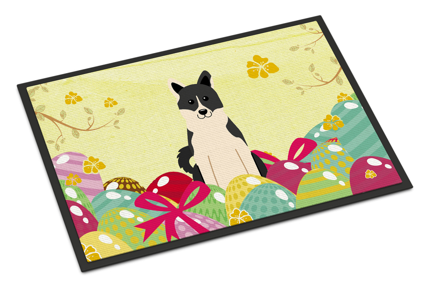 Easter Eggs Russo-European Laika Spitz Indoor or Outdoor Mat 18x27 BB6029MAT - the-store.com