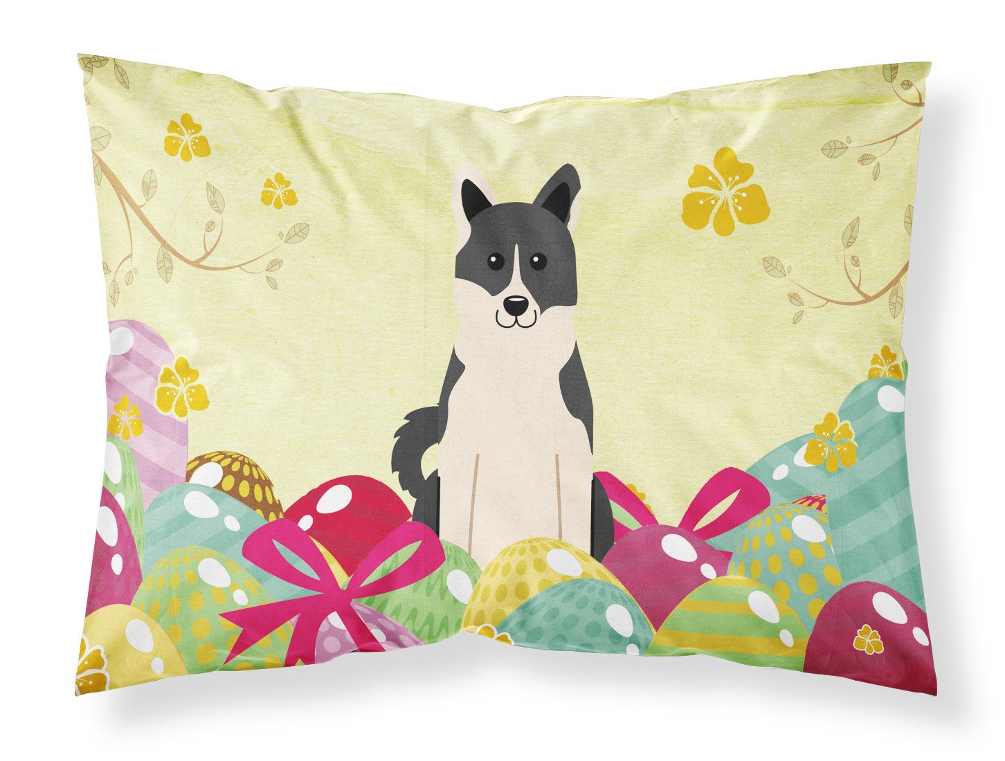 Easter Eggs Russo-European Laika Spitz Fabric Standard Pillowcase BB6029PILLOWCASE by Caroline's Treasures