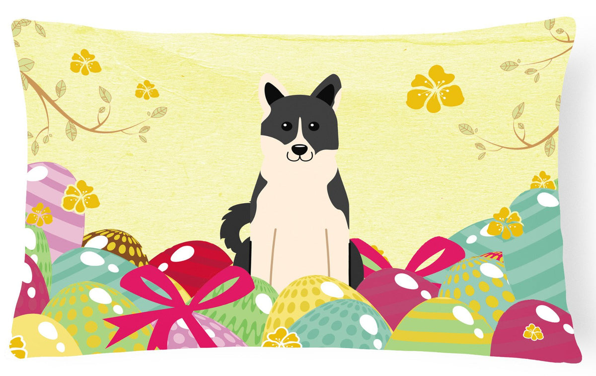 Easter Eggs Russo-European Laika Spitz Canvas Fabric Decorative Pillow BB6029PW1216 by Caroline&#39;s Treasures