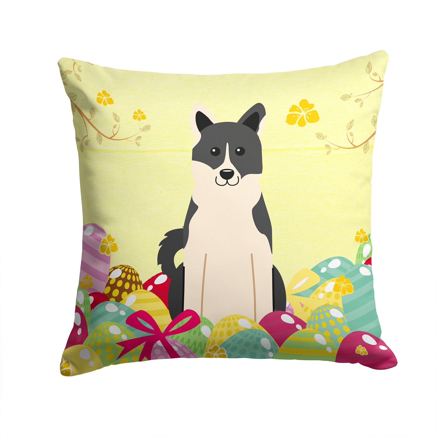 Easter Eggs Russo-European Laika Spitz Fabric Decorative Pillow BB6029PW1414 - the-store.com