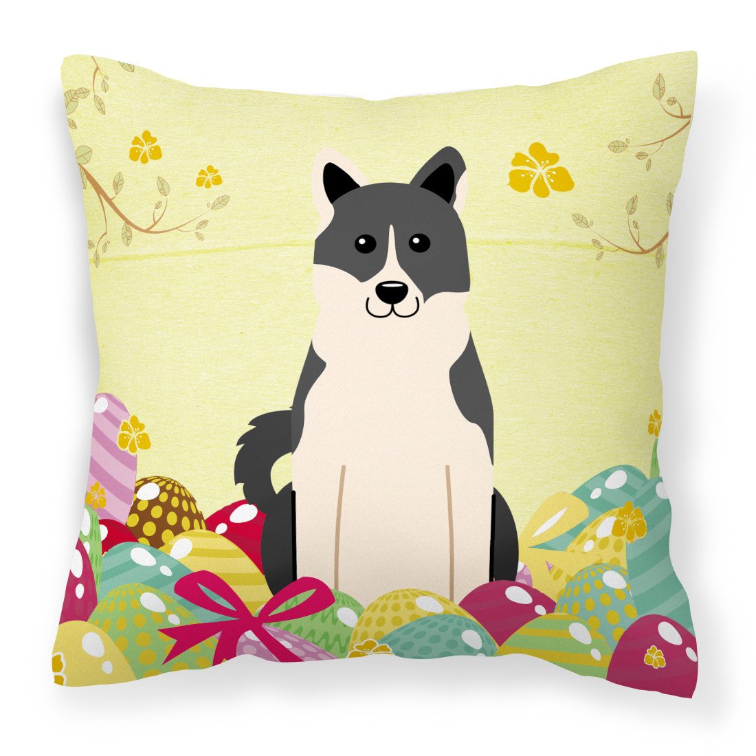 Easter Eggs Russo-European Laika Spitz Fabric Decorative Pillow BB6029PW1818 by Caroline's Treasures