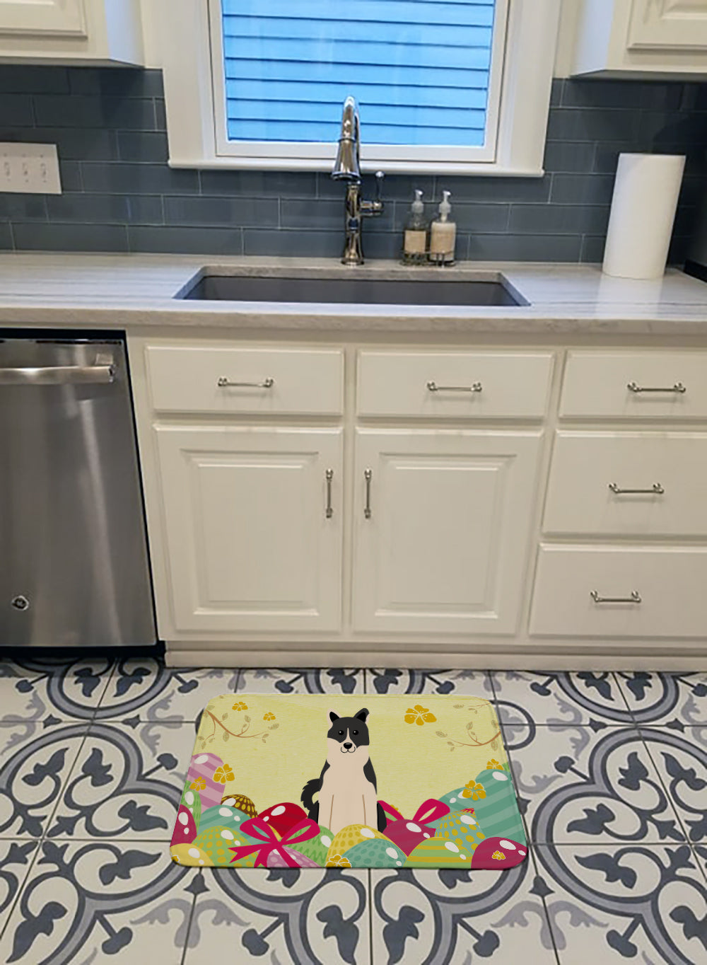 Easter Eggs Russo-European Laika Spitz Machine Washable Memory Foam Mat BB6029RUG - the-store.com