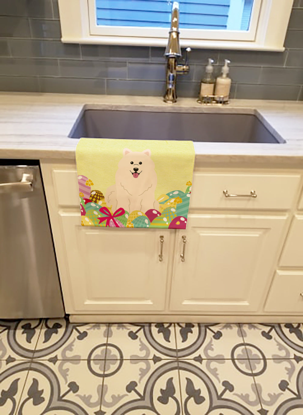 Easter Eggs Samoyed Kitchen Towel BB6030KTWL - the-store.com