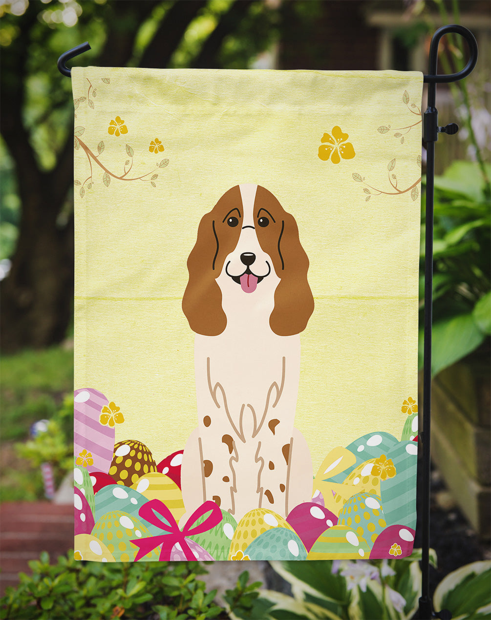 Easter Eggs Russian Spaniel Flag Garden Size BB6031GF  the-store.com.