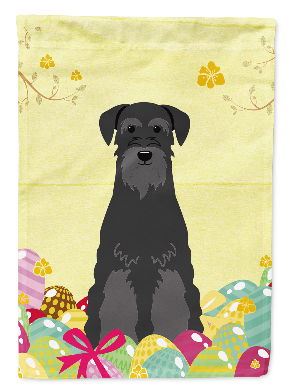 Easter Eggs Standard Schnauzer Black Flag Garden Size BB6032GF  the-store.com.