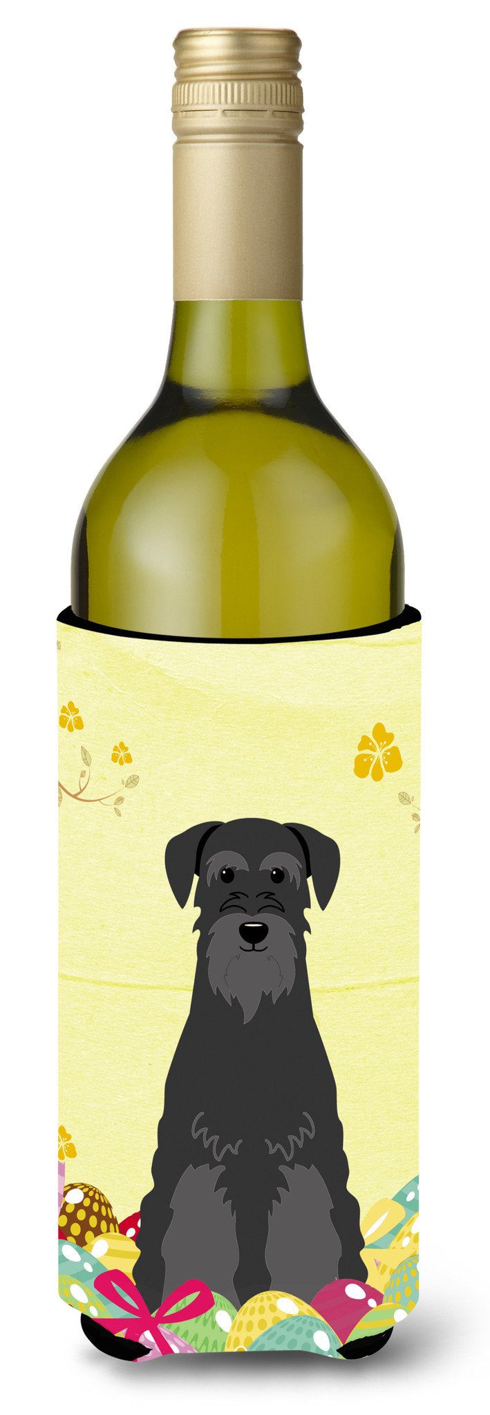 Easter Eggs Standard Schnauzer Black Wine Bottle Beverge Insulator Hugger BB6032LITERK by Caroline's Treasures