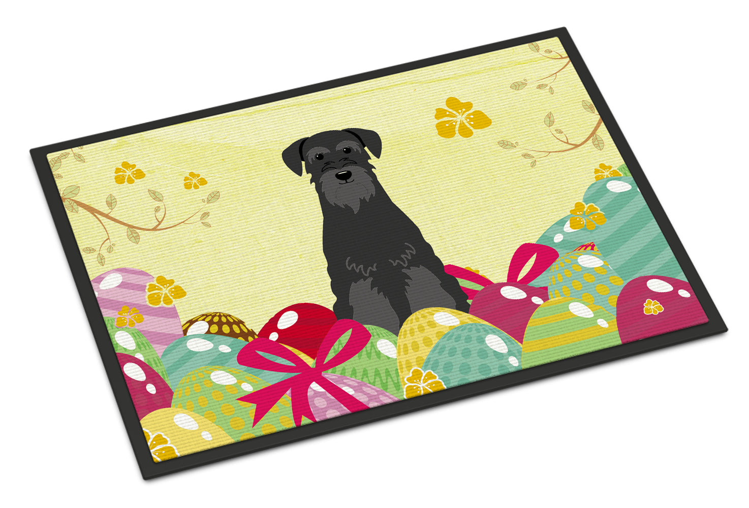 Easter Eggs Standard Schnauzer Black Indoor or Outdoor Mat 18x27 BB6032MAT - the-store.com