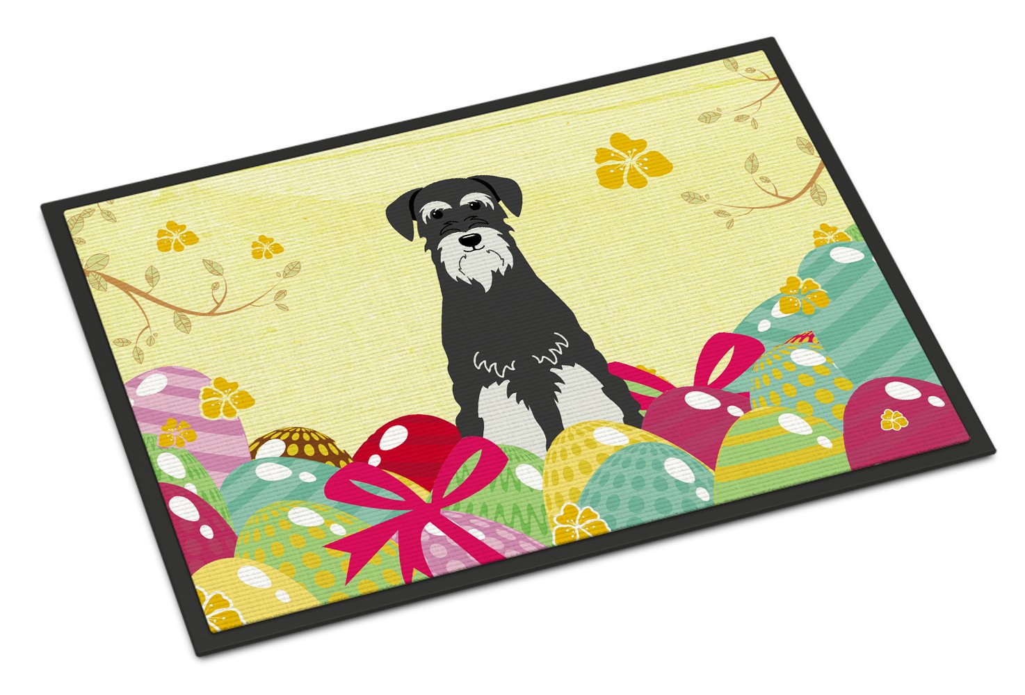 Easter Eggs Standard Schnauzer Salt and Pepper Indoor or Outdoor Mat 24x36 BB6033JMAT by Caroline's Treasures