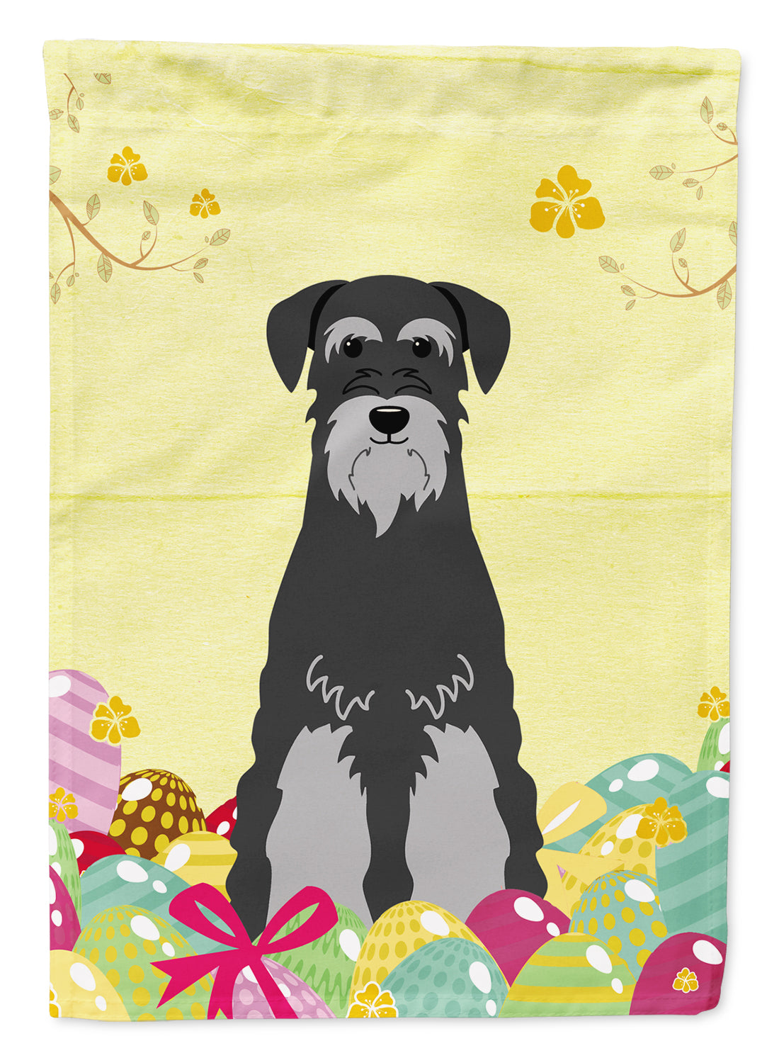 Easter Eggs Standard Schnauzer Black Grey Flag Garden Size BB6034GF  the-store.com.