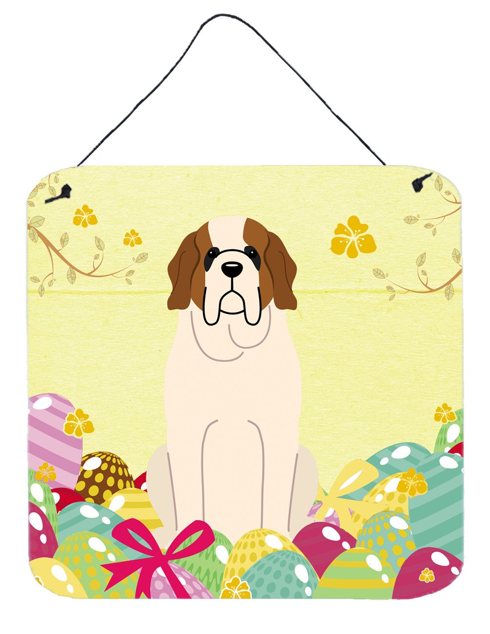 Easter Eggs Saint Bernard Wall or Door Hanging Prints BB6035DS66 by Caroline's Treasures