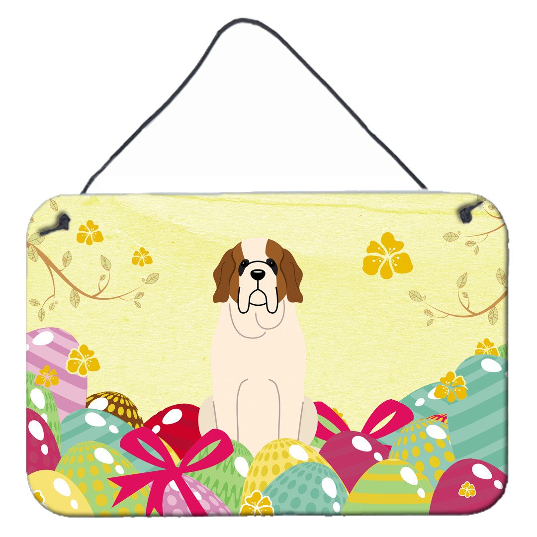 Easter Eggs Saint Bernard Wall or Door Hanging Prints BB6035DS812 by Caroline's Treasures