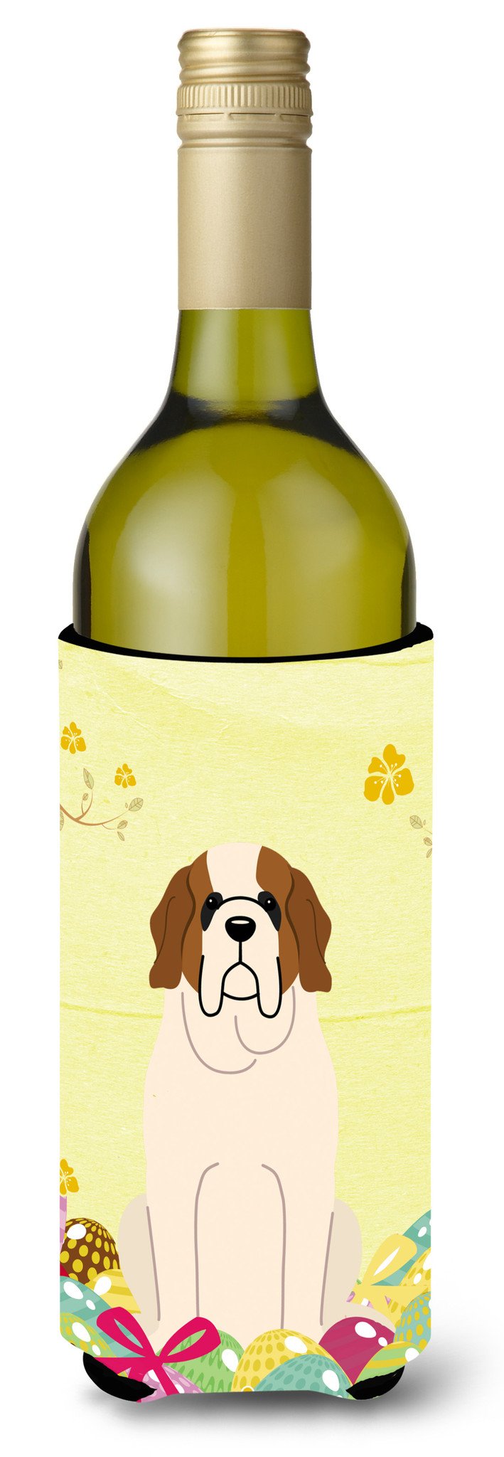 Easter Eggs Saint Bernard Wine Bottle Beverge Insulator Hugger BB6035LITERK by Caroline's Treasures