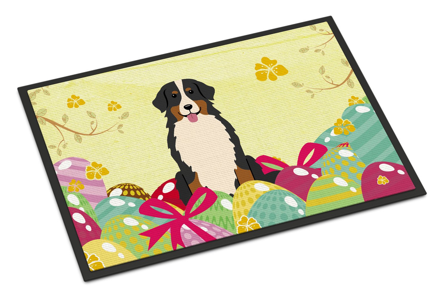 Easter Eggs Bernese Mountain Dog Indoor or Outdoor Mat 24x36 BB6036JMAT by Caroline's Treasures