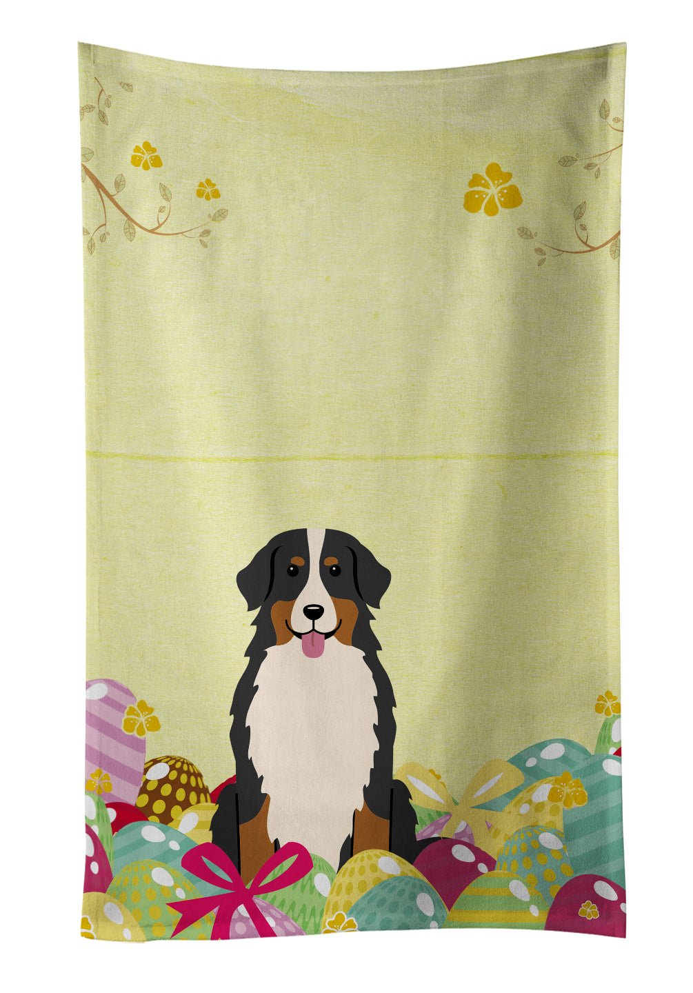 Easter Eggs Bernese Mountain Dog Kitchen Towel BB6036KTWL - the-store.com